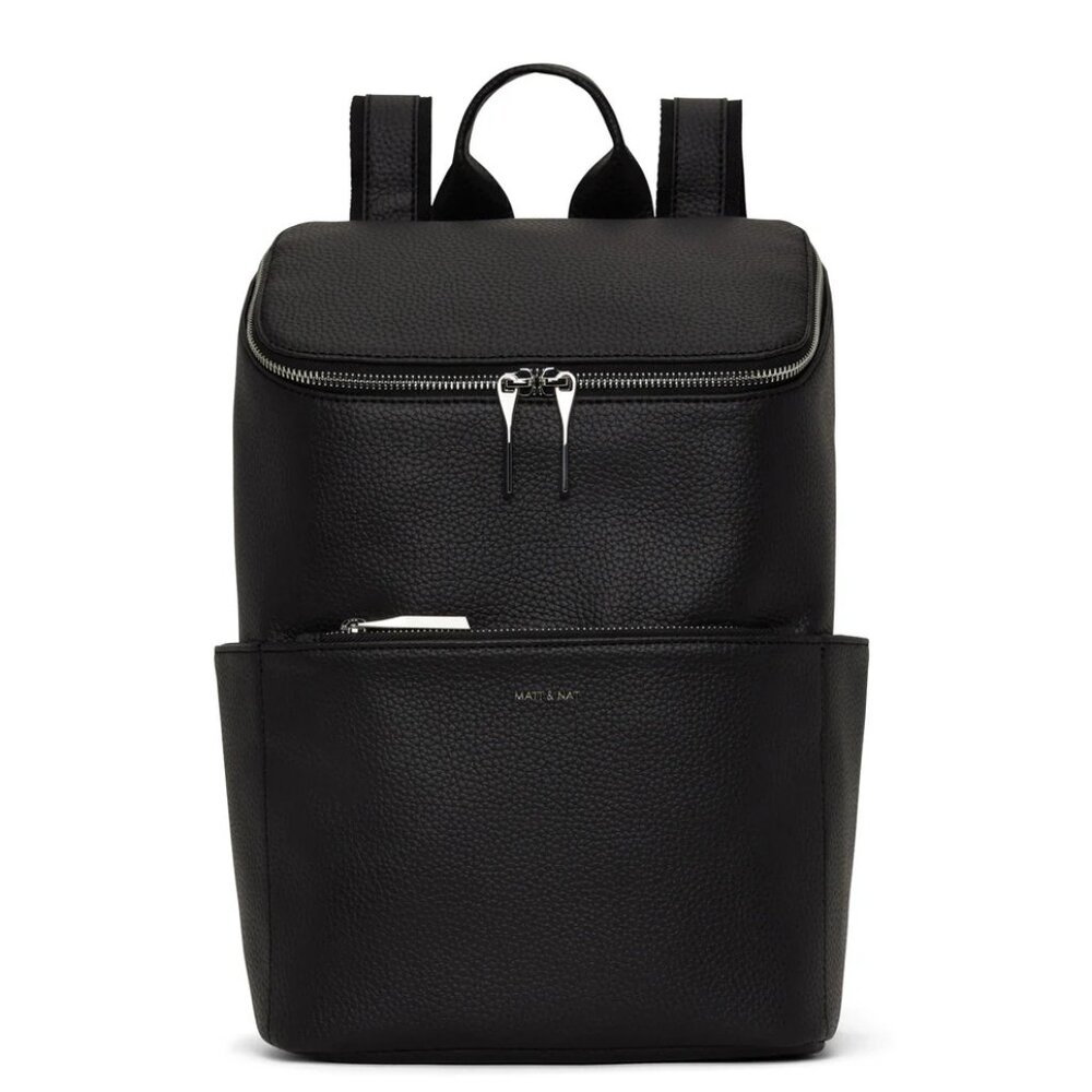 Matt & Nat Brave Vegan Backpack Purity Collection | NWT | Black | Fits 13” Lapto - Picture 2 of 12